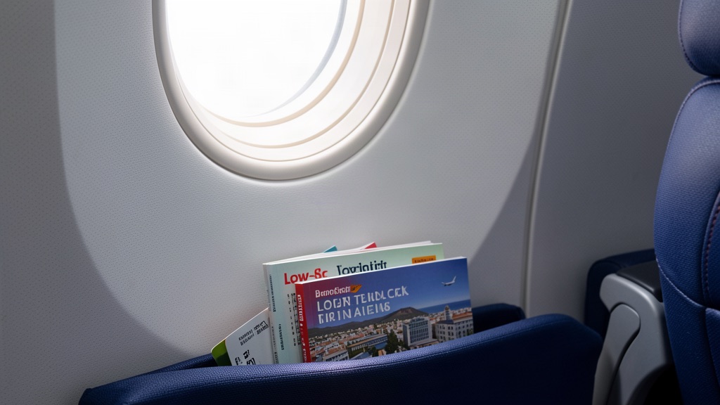Sedile e rivista di bordo di una low cost