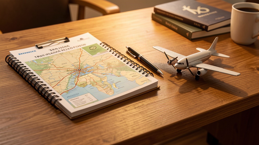Pianificazione del viaggio con mappa e taccuino